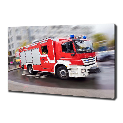 Cuadro canvas con impresión uv duradera horizontal camión de bomberos