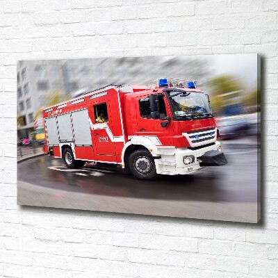 Cuadro canvas con impresión uv duradera horizontal camión de bomberos
