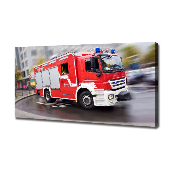 Cuadro canvas con impresión uv duradera horizontal camión de bomberos