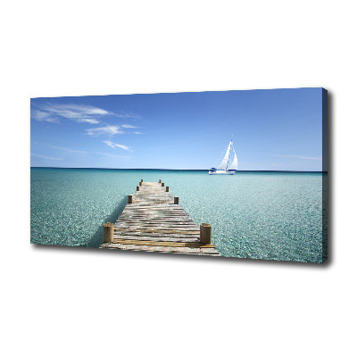 Cuadro canvas con impresión uv duradera horizontal Muelle de madera