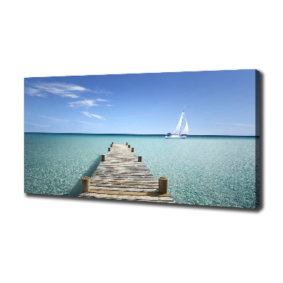 Cuadro canvas con impresión uv duradera horizontal Muelle de madera