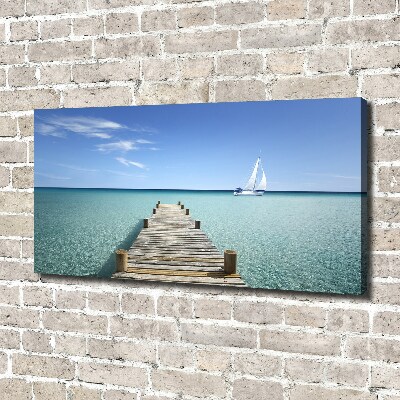 Cuadro canvas con impresión uv duradera horizontal Muelle de madera