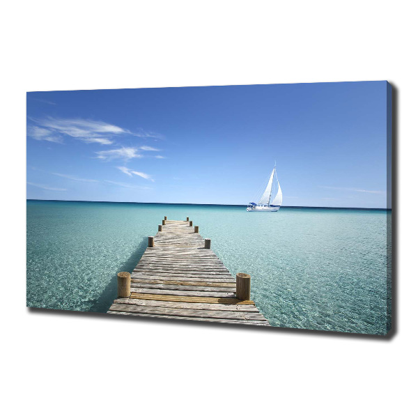 Cuadro canvas con impresión uv duradera horizontal Muelle de madera