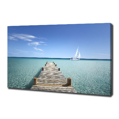 Cuadro canvas con impresión uv duradera horizontal Muelle de madera