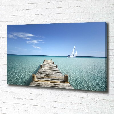 Cuadro canvas con impresión uv duradera horizontal Muelle de madera