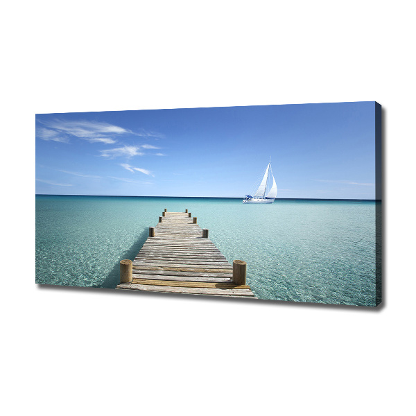 Cuadro canvas con impresión uv duradera horizontal Muelle de madera
