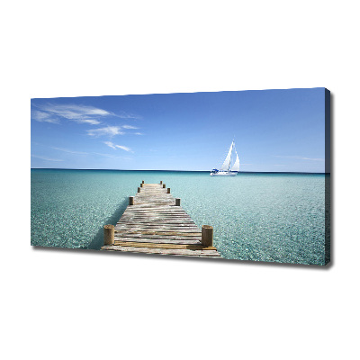 Cuadro canvas con impresión uv duradera horizontal Muelle de madera
