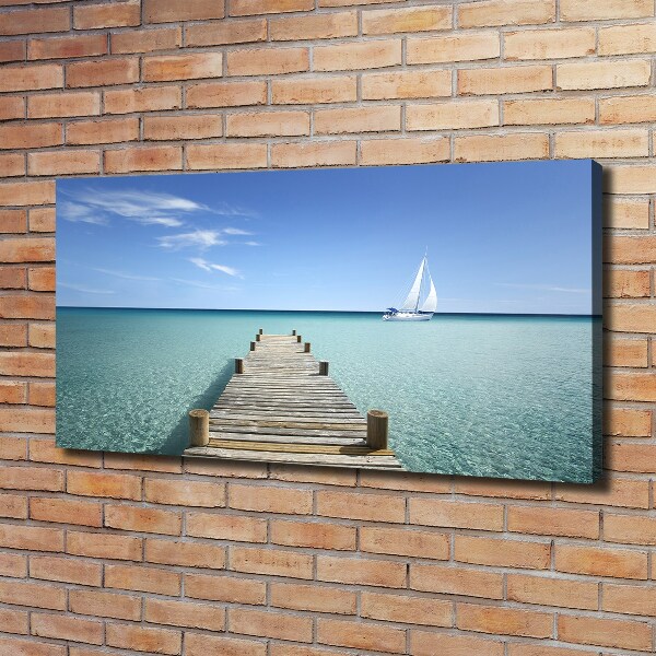 Cuadro canvas con impresión uv duradera horizontal Muelle de madera