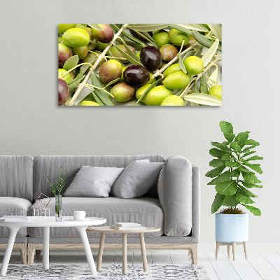 Cuadro canvas con impresión uv duradera horizontal aceitunas frescas