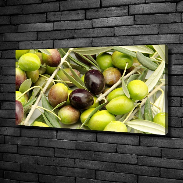 Cuadro canvas con impresión uv duradera horizontal aceitunas frescas