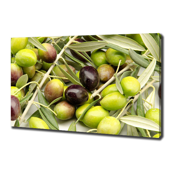 Cuadro canvas con impresión uv duradera horizontal aceitunas frescas