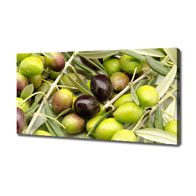 Cuadro canvas con impresión uv duradera horizontal aceitunas frescas
