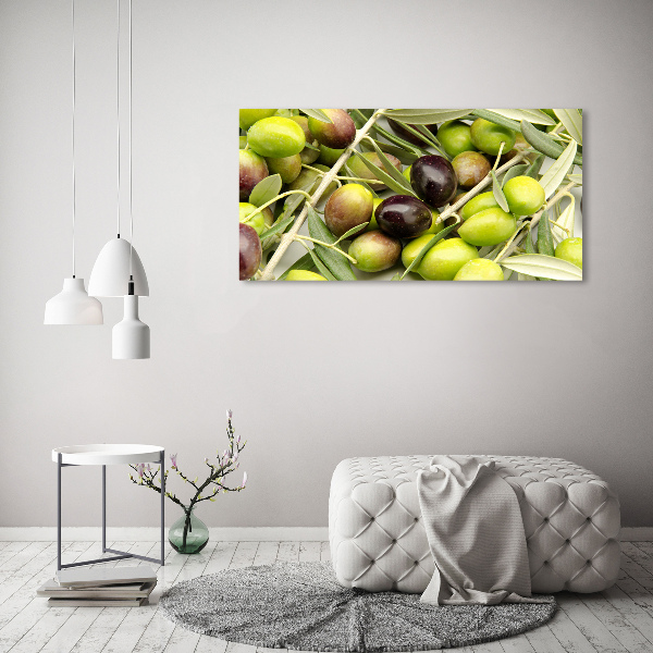 Cuadro canvas con impresión uv duradera horizontal aceitunas frescas