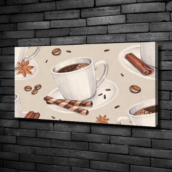 Cuadro canvas con impresión uv duradera horizontal Una taza de café