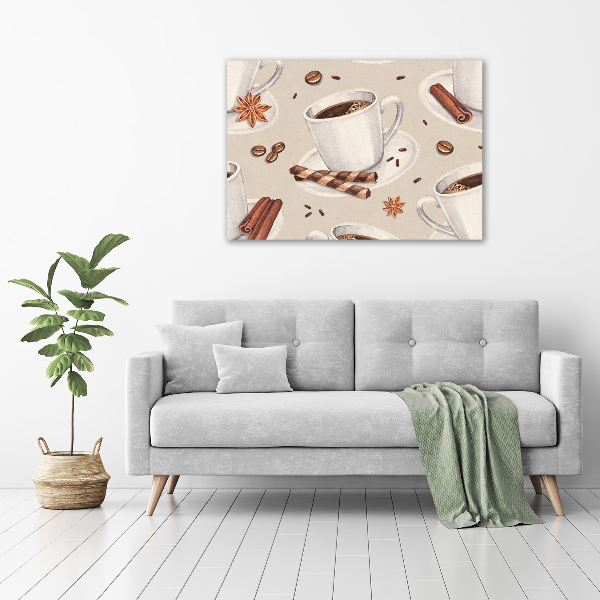 Cuadro canvas con impresión uv duradera horizontal Una taza de café