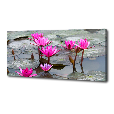 Cuadro canvas moderno de gran formato horizontal flor de loto