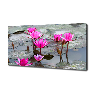 Cuadro canvas moderno de gran formato horizontal flor de loto