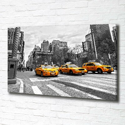 Cuadro canvas moderno de gran formato horizontal Taxis de Nueva York