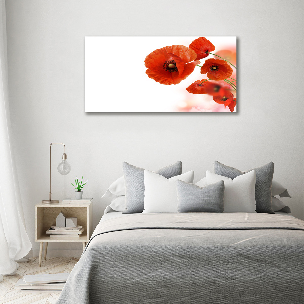 Cuadro canvas moderno de gran formato horizontal Amapolas