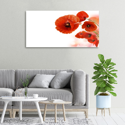 Cuadro canvas moderno de gran formato horizontal Amapolas