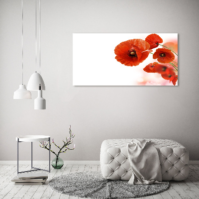 Cuadro canvas moderno de gran formato horizontal Amapolas