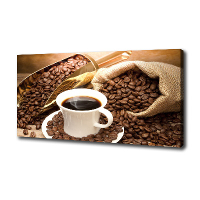 Cuadro canvas moderno de gran formato horizontal Una taza de café