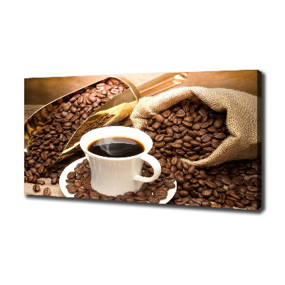Cuadro canvas moderno de gran formato horizontal Una taza de café