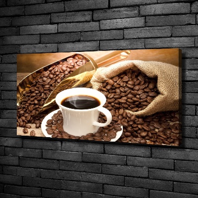 Cuadro canvas moderno de gran formato horizontal Una taza de café