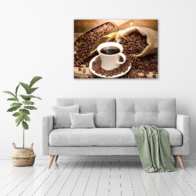 Cuadro canvas moderno de gran formato horizontal Una taza de café