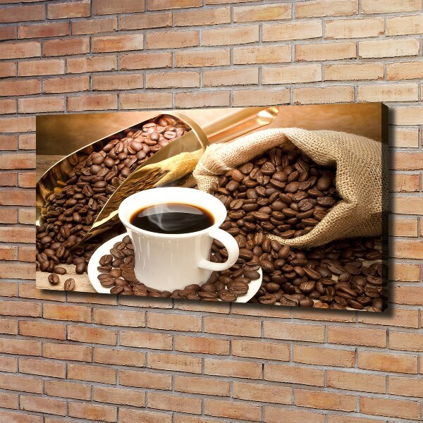 Cuadro canvas moderno de gran formato horizontal Una taza de café