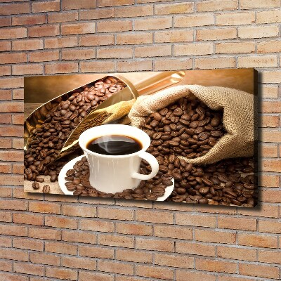 Cuadro canvas moderno de gran formato horizontal Una taza de café