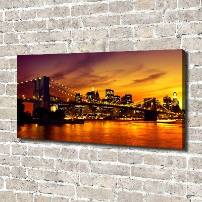 Cuadro canvas con impresión uv duradera horizontal Puente de Brooklyn