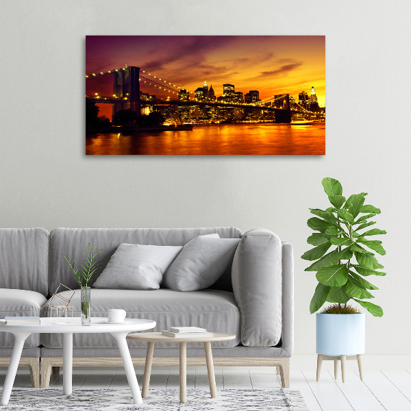 Cuadro canvas con impresión uv duradera horizontal Puente de Brooklyn