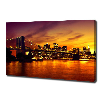 Cuadro canvas con impresión uv duradera horizontal Puente de Brooklyn