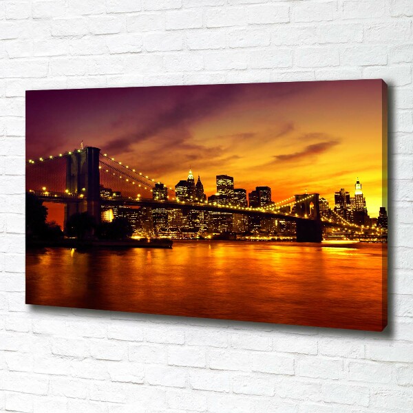 Cuadro canvas con impresión uv duradera horizontal Puente de Brooklyn