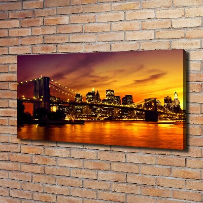Cuadro canvas con impresión uv duradera horizontal Puente de Brooklyn