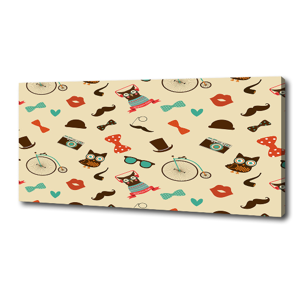 Foto en lienzo con acabado profesional horizontal Búhos hipster