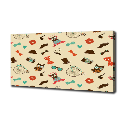 Foto en lienzo con acabado profesional horizontal Búhos hipster