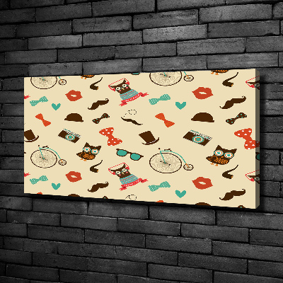 Foto en lienzo con acabado profesional horizontal Búhos hipster