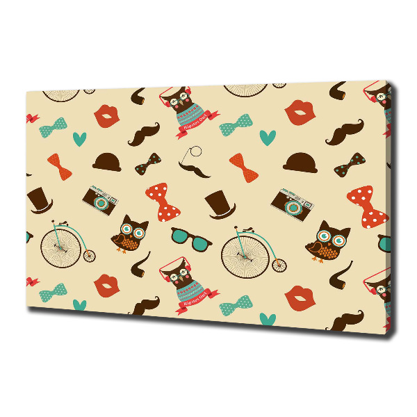 Foto en lienzo con acabado profesional horizontal Búhos hipster