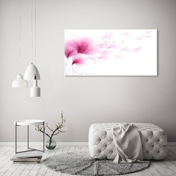 Cuadro canvas con impresión uv duradera horizontal Flor rosa