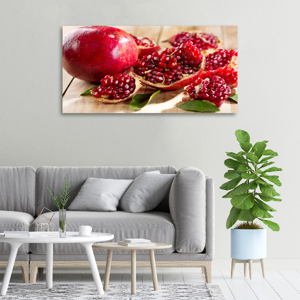 Cuadro canvas con impresión uv duradera horizontal Granada con hojas