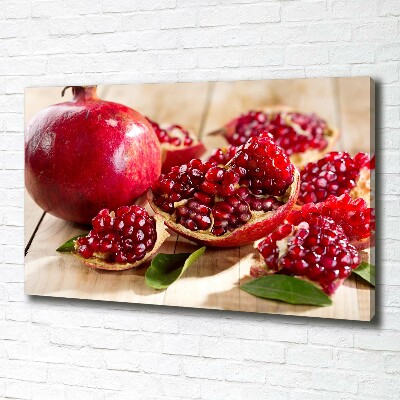 Cuadro canvas con impresión uv duradera horizontal Granada con hojas