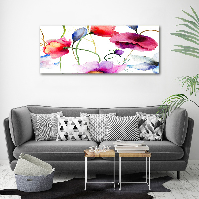 Cuadro canvas con impresión uv duradera horizontal Amapolas