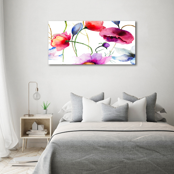 Cuadro canvas con impresión uv duradera horizontal Amapolas