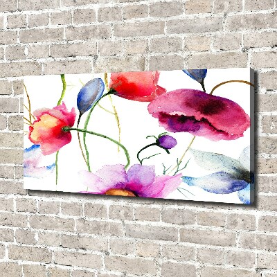 Cuadro canvas con impresión uv duradera horizontal Amapolas