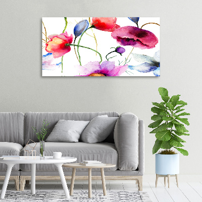 Cuadro canvas con impresión uv duradera horizontal Amapolas