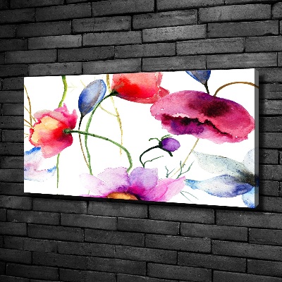 Cuadro canvas con impresión uv duradera horizontal Amapolas