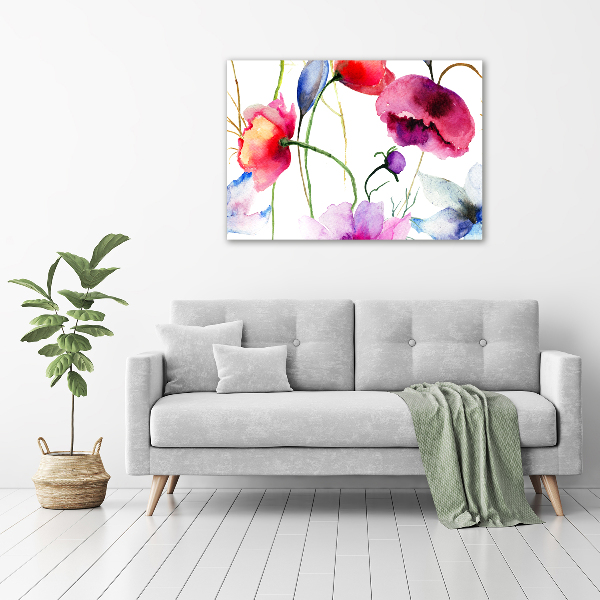 Cuadro canvas con impresión uv duradera horizontal Amapolas