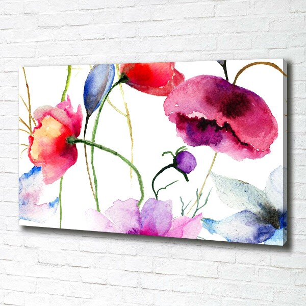 Cuadro canvas con impresión uv duradera horizontal Amapolas